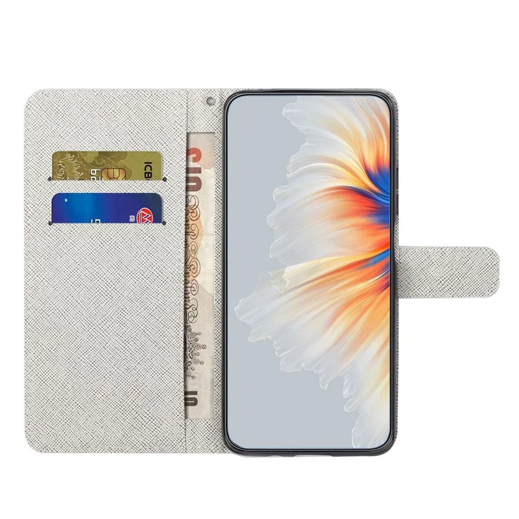 Per Motorola Moto G14 4G 3D Pattern Printing Leather Phone Case Stand Wallet Cover con Cinghia - Fiore Blu