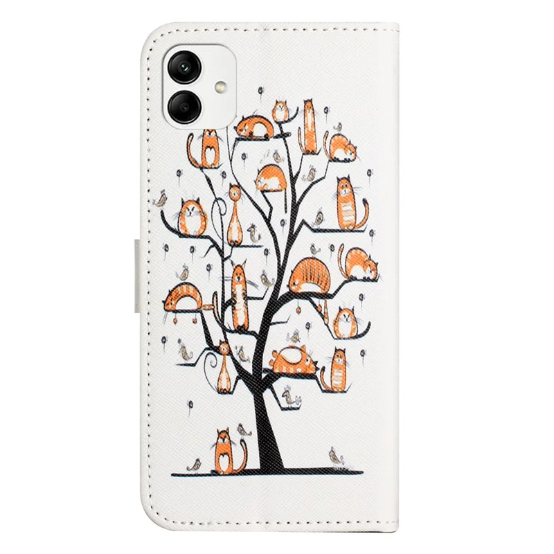 For Motorola Moto G14 4G 3D Pattern Printing Leather Phone Case Stand Wallet Cover with Strap - Cat and Tree