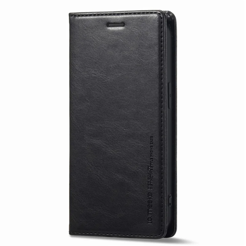 Capa Carteira de Telefone LC.IMEEKE para iPhone 15 Plus, Bloqueio RFID de Couro Sintético com Suporte - Preto