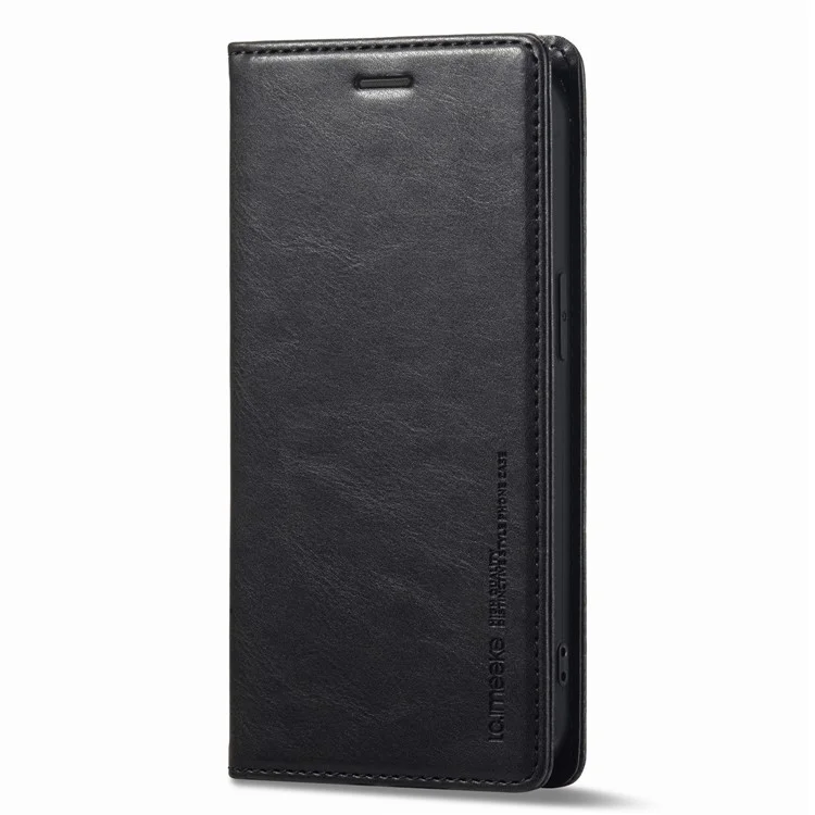 LC.IMEEKE RFID Blocking PU Leather Phone Cover for iPhone 15, Carteira de Pé Estojo de Telefone - Preto