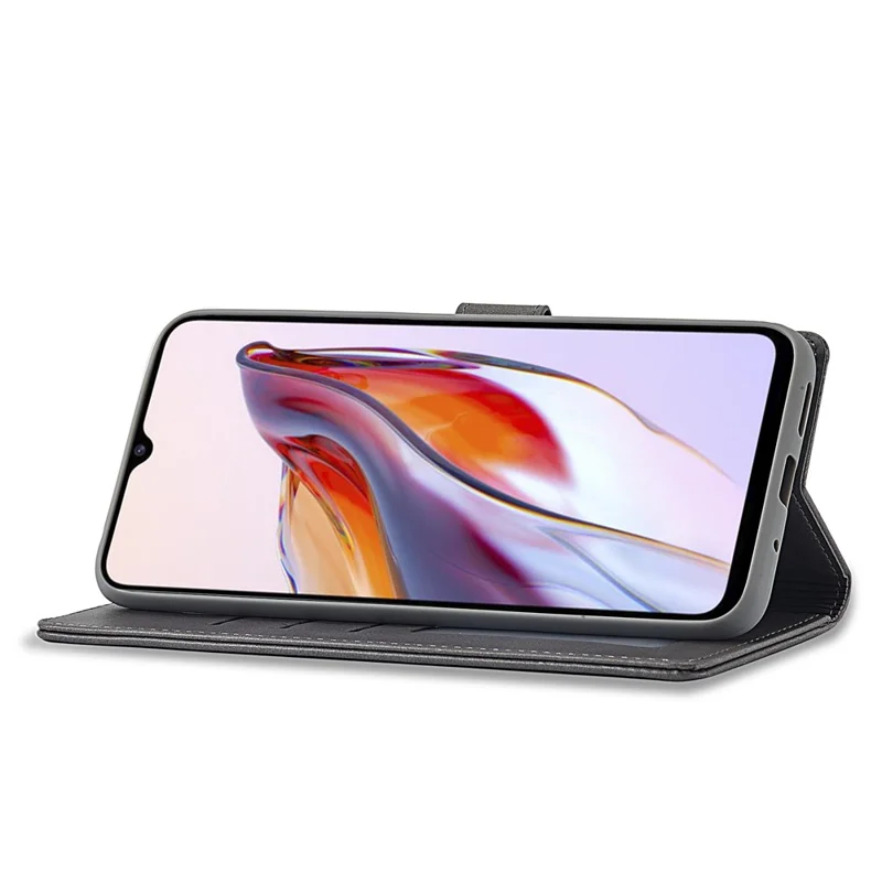LC.IMEEKE For Xiaomi Redmi A1 4G / A2 4G Wallet Phone Case Calf Texture Stand Leather Phone Cover - Grey