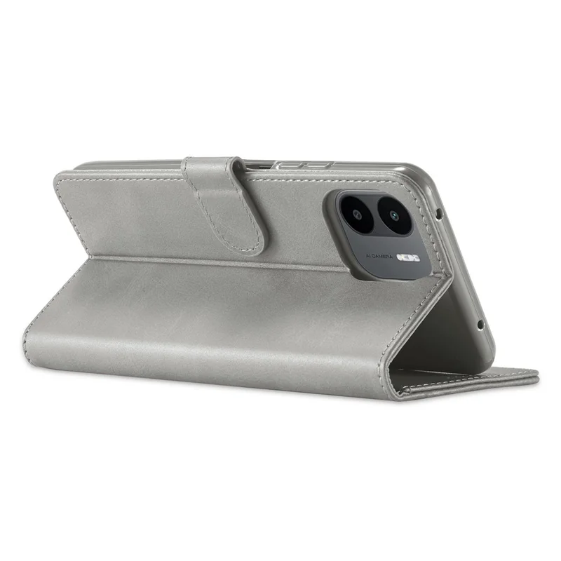 LC.IMEEKE For Xiaomi Redmi A1 4G / A2 4G Wallet Phone Case Calf Texture Stand Leather Phone Cover - Grey