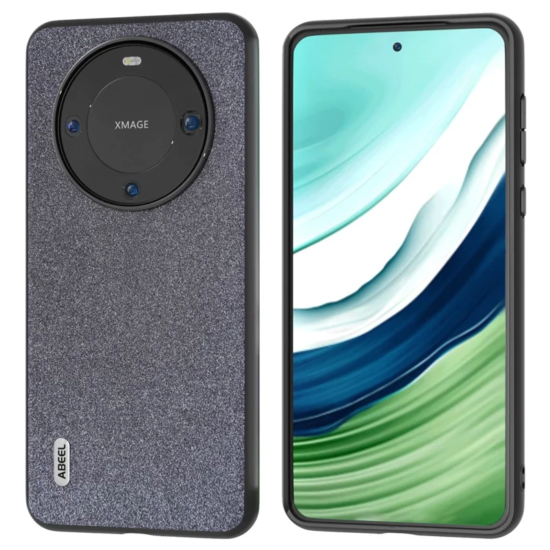 ABEEL Для Huawei Mate 60 Блестящий кожаный покрытый ТПУ+ПК Чехол Устойчивый к царапинам Чехол для сотового телефона - Черный