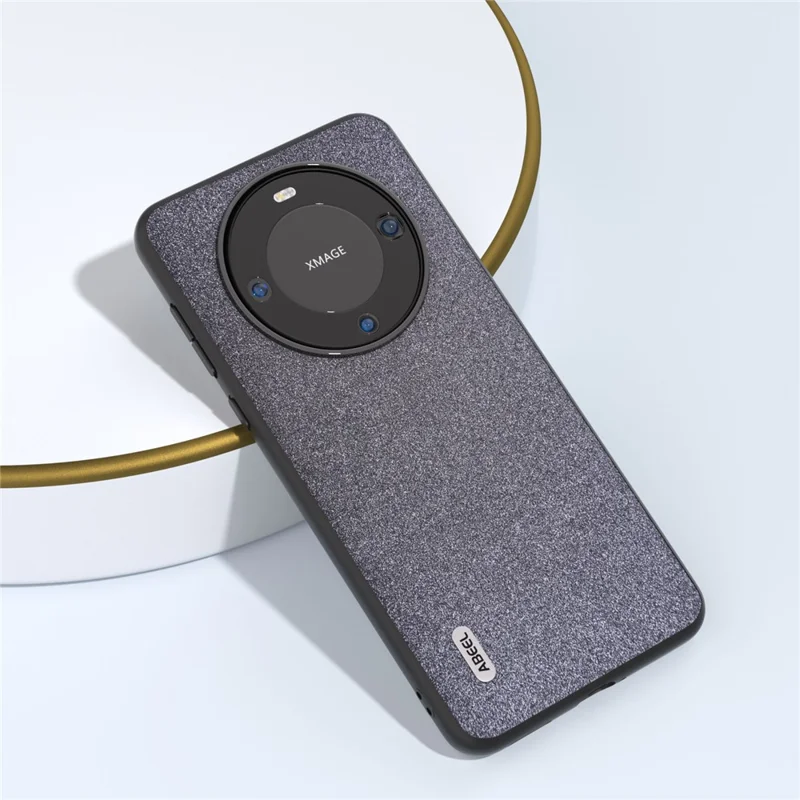 ABEEL Для Huawei Mate 60 Блестящий кожаный покрытый ТПУ+ПК Чехол Устойчивый к царапинам Чехол для сотового телефона - Черный