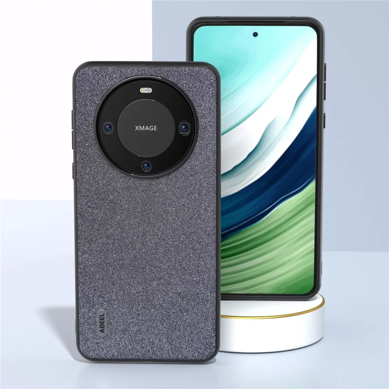 ABEEL Для Huawei Mate 60 Блестящий кожаный покрытый ТПУ+ПК Чехол Устойчивый к царапинам Чехол для сотового телефона - Черный