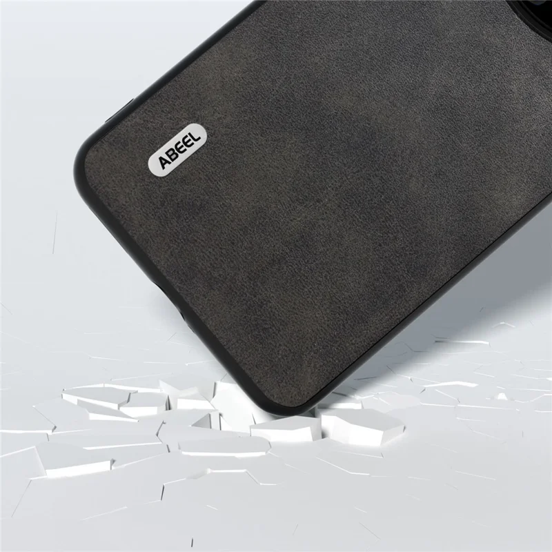 ABEEL Phone Case for Huawei Mate 60 , Cowhide Texture PU Leather Coated TPU+PC Cover - Black
