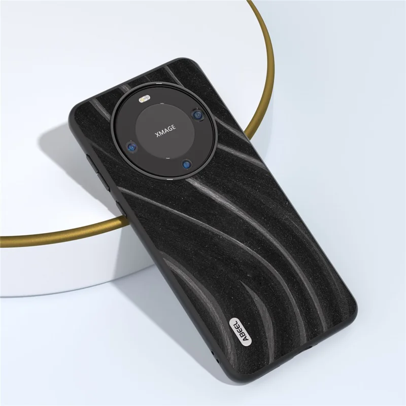 Étui de protection pour téléphone Huawei Mate 60 Série Milky Way ABEEL en cuir PU enduit de PC+TPU - Noir