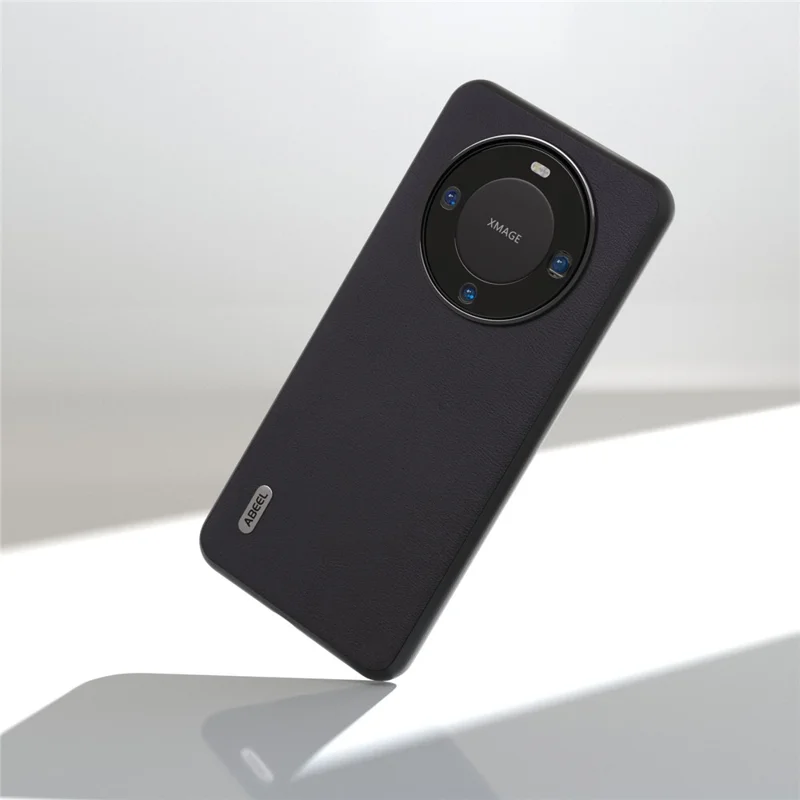 ABEEL For Huawei Mate 60 Phone Case Textured PU Leather Coated TPU+PC Anti-scratch Phone Cover - Black