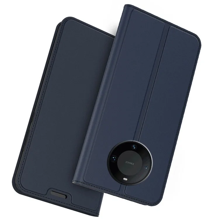 Para Huawei Mate 60 Pro Funda Protectora para Teléfono Móvil Ranura para Tarjetas TPU+PU Cuero Folio Flip Cover con Soporte - Azul