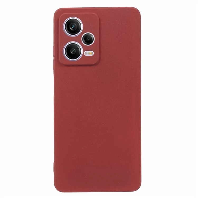 For Xiaomi Redmi Note 12 Pro 5G Phone Case Double-Sided Matte Flexible TPU Protective Cover - Wine Red