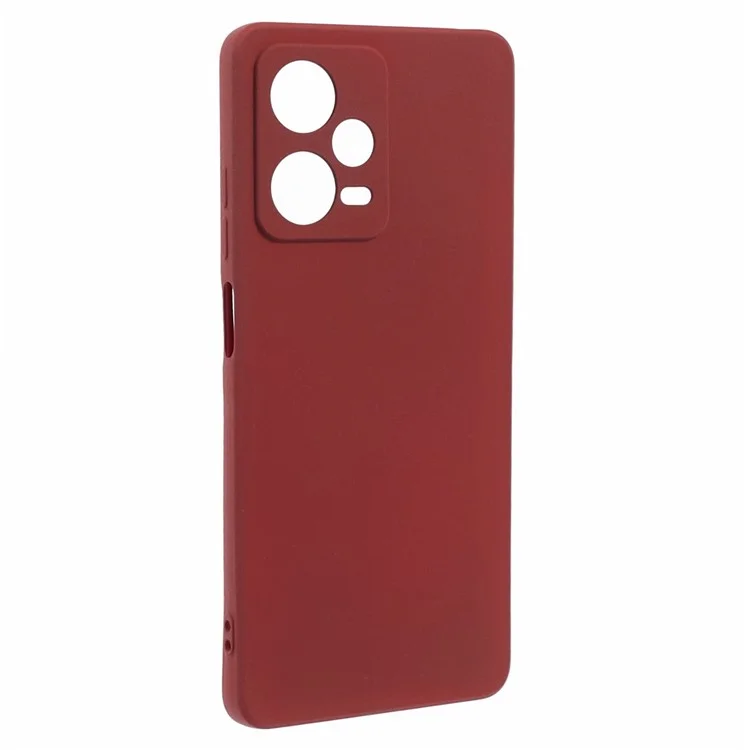 For Xiaomi Redmi Note 12 Pro 5G Phone Case Double-Sided Matte Flexible TPU Protective Cover - Wine Red