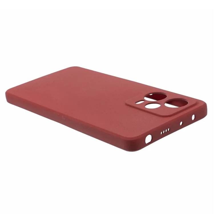 For Xiaomi Redmi Note 12 Pro 5G Phone Case Double-Sided Matte Flexible TPU Protective Cover - Wine Red