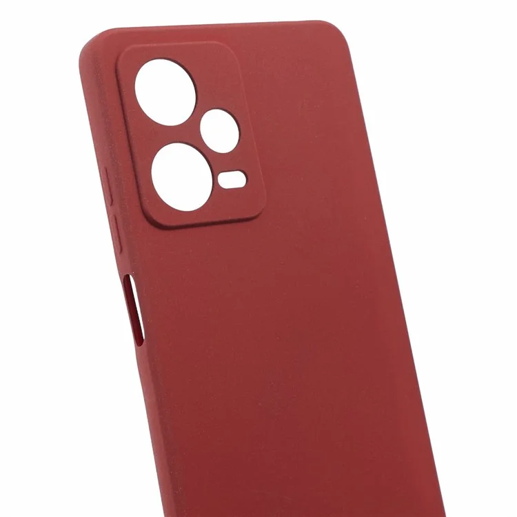 For Xiaomi Redmi Note 12 Pro 5G Phone Case Double-Sided Matte Flexible TPU Protective Cover - Wine Red