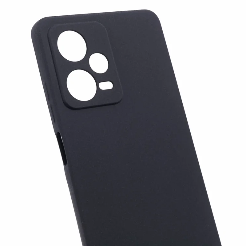 For Xiaomi Redmi Note 12 Pro 5G Phone Case Double-Sided Matte Flexible TPU Protective Cover - Black
