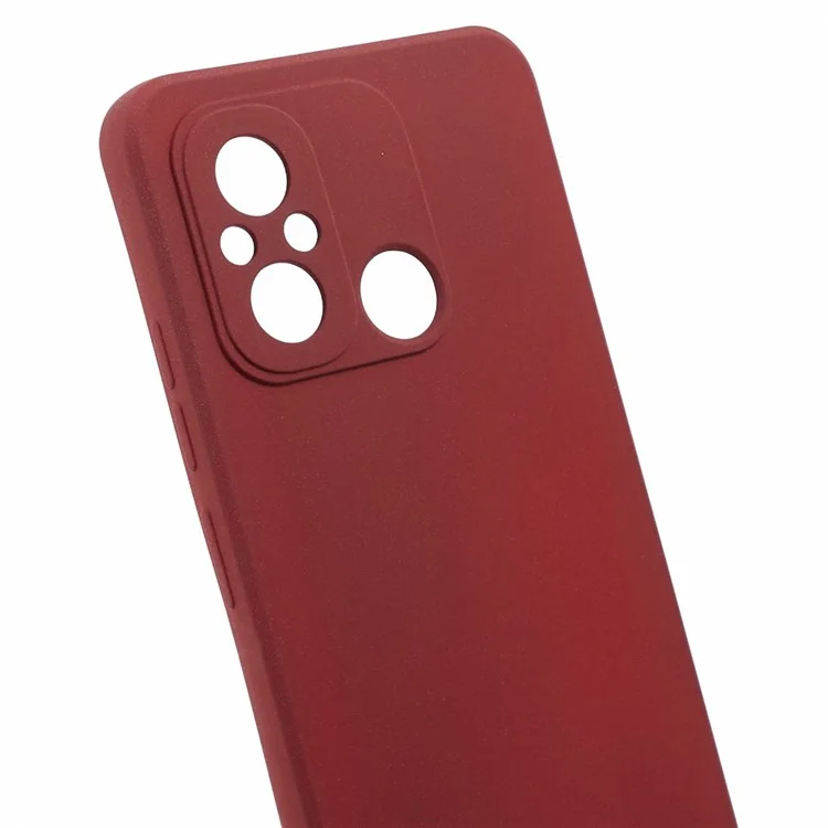 TPU Case for Xiaomi Redmi 12C 4G / Redmi 11A 4G / Poco C55 4G Double-Sided Matte Phone Back Cover - Wine Red
