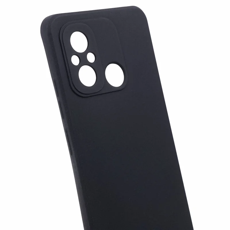 TPU Case for Xiaomi Redmi 12C 4G / Redmi 11A 4G / Poco C55 4G Double-Sided Matte Phone Back Cover - Black