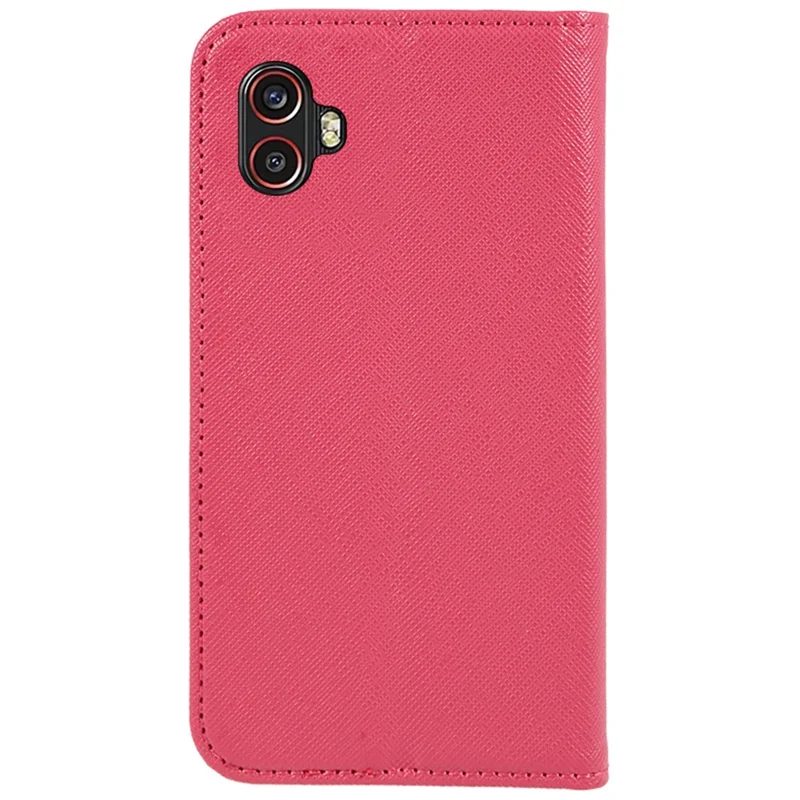 Для Samsung Galaxy Xcover6 Pro 5G PU кожаный бумажник Стойка Дело Перекрестная Текстура Магнитная Телефон Крышка - Розовый