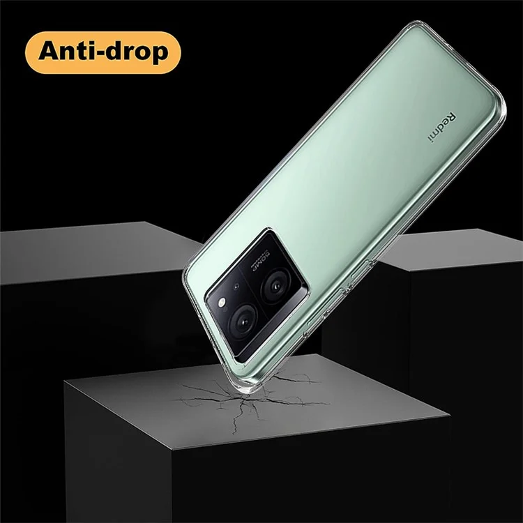 For Xiaomi 13T / 13T Pro / Redmi K60 Ultra Clear TPU Anti-drop Phone Case + Camera Lens Film + 2.5D Arc Edge Tempered Glass Screen Film