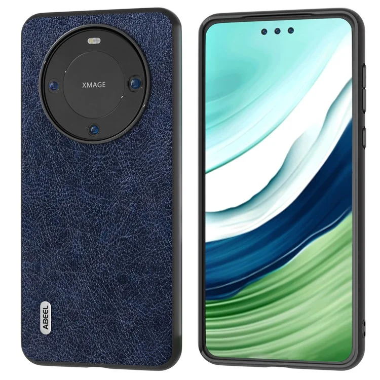 ABEEL для Huawei Mate 60 Pro Чехол для телефона Ретро Litchi Texture Leather Coated TPU+PC Cover - Синий