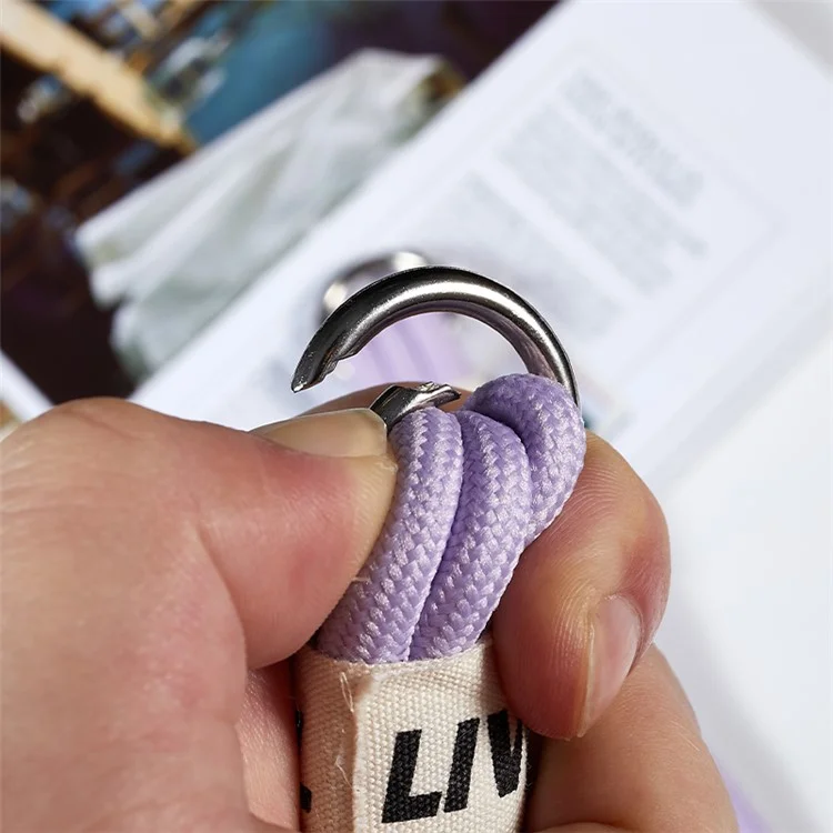 For iPhone 15 Pro Soft Slim Protective Case Liquid Silicone Card Holder Cover with Strap - Purple