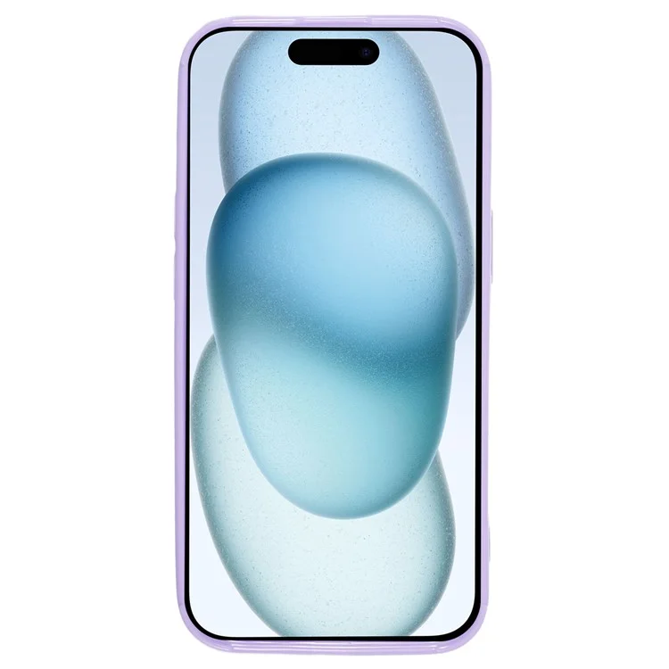 For iPhone 15 Shockproof Mobile Phone Protective Cover 3D Love Heart Soft TPU Back Case - Purple