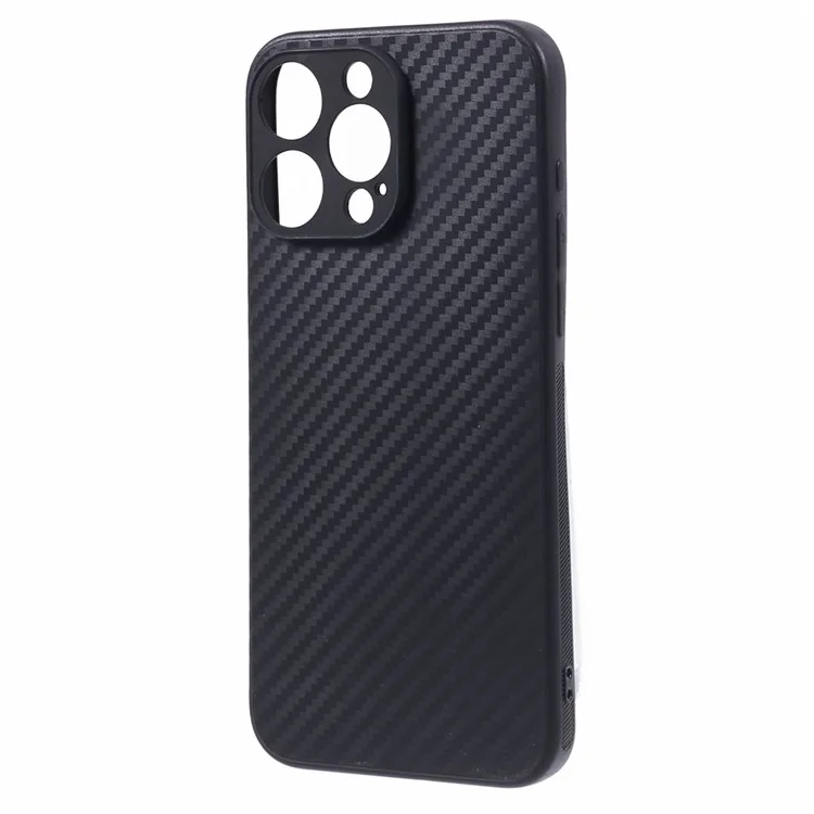 Carbon Fiber Texture Phone Cover for iPhone 15 Pro , Non-slip TPU Protective Phone Case