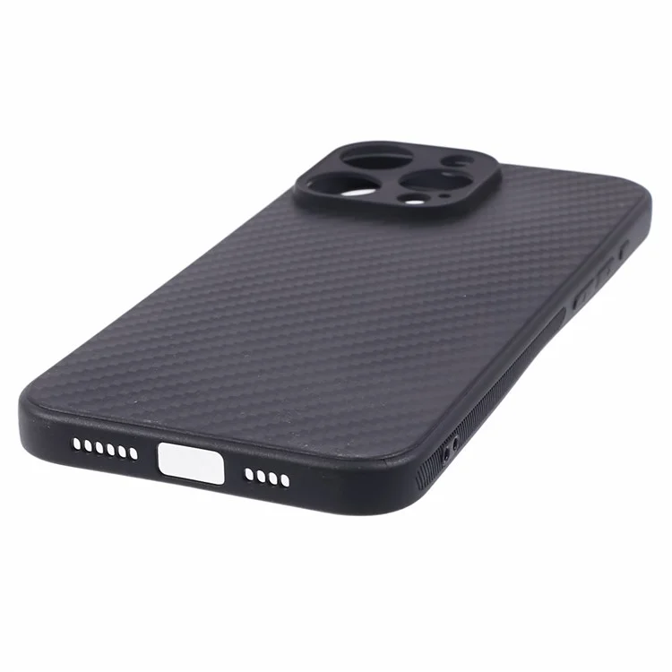 Carbon Fiber Texture Phone Cover for iPhone 15 Pro , Non-slip TPU Protective Phone Case