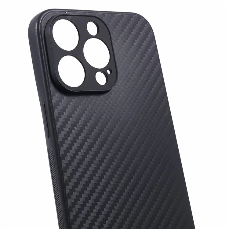 Carbon Fiber Texture Phone Cover for iPhone 15 Pro , Non-slip TPU Protective Phone Case