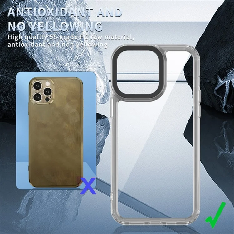 Crystal Clear Phone Case for iPhone 15 Plus , Shockproof TPU + PC Mobile Phone Cover - Transparent