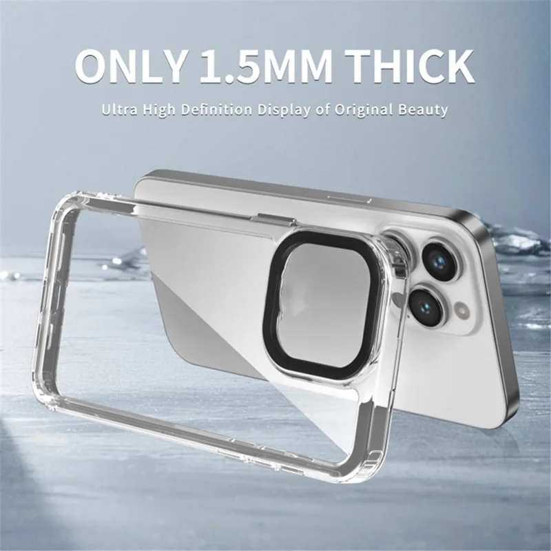 For iPhone 15 Pro Crystal Clear Cell Phone Case TPU + PC Mobile Phone Cover - Transparent