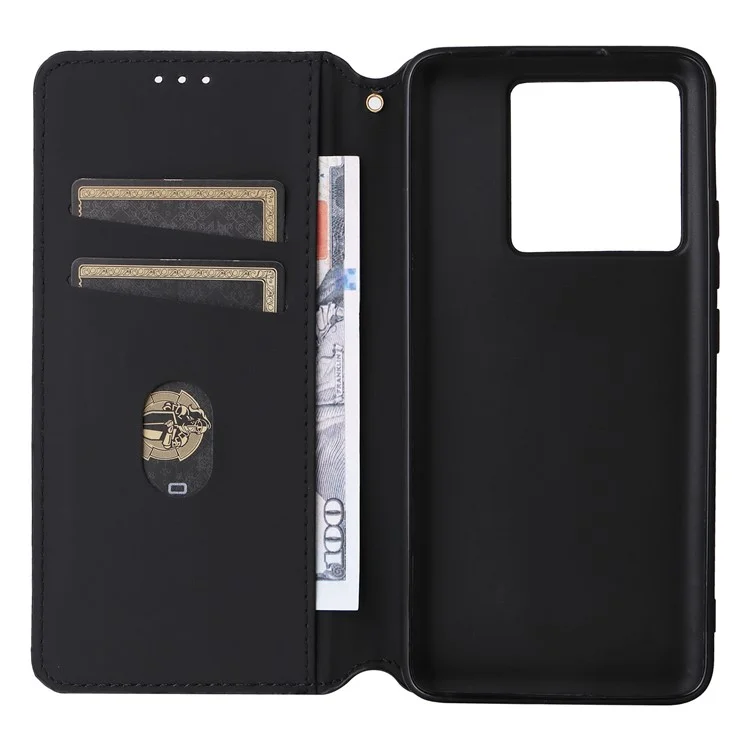 Cover in pelle PU per Xiaomi 13T / 13T Pro / Redmi K60 Ultra, custodia portafoglio per telefono con motivo a rombi impressi - Argento