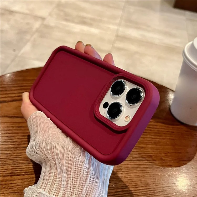 Para iPhone 15 Pro Max Capa de Silicone Macio a Prova de Quedas Proteção de Celular - Vermelho Vinho
