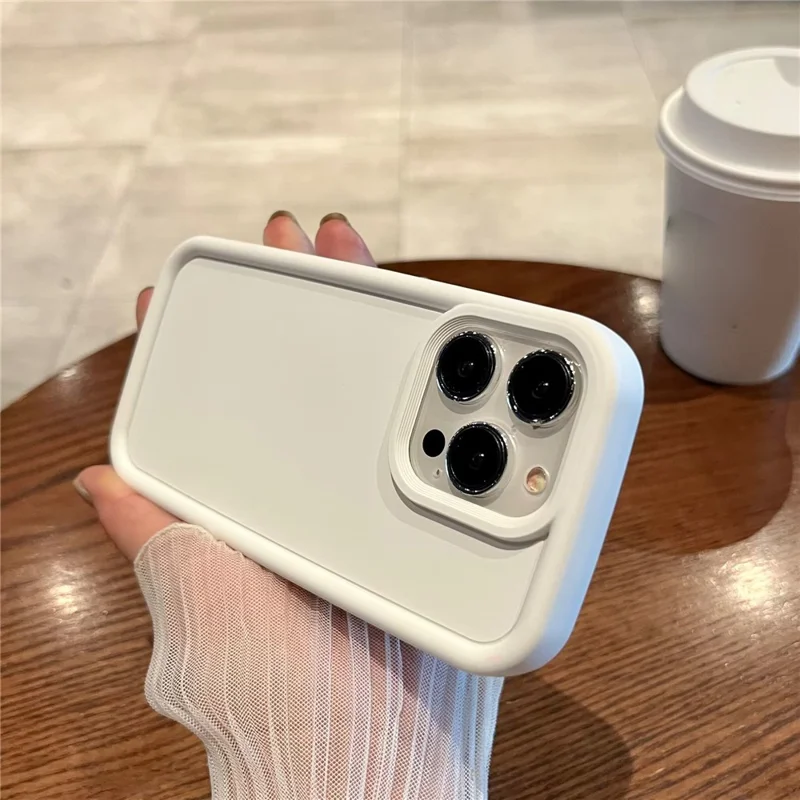 For iPhone 15 Plus Anti-Scratch Silicone Phone Case Flexible Cell Phone Back Cover Shell - White