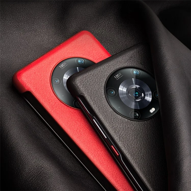 QIALINO para Honor Magic4 Pro 5G Funda de cuero auténtico de vaca Portada con ventana Folio Flip Case - Negro