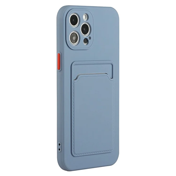 For iPhone 15 Pro TPU Phone Back Case Card Slot Design Mobile Phone Protective Shell Cover - Blue