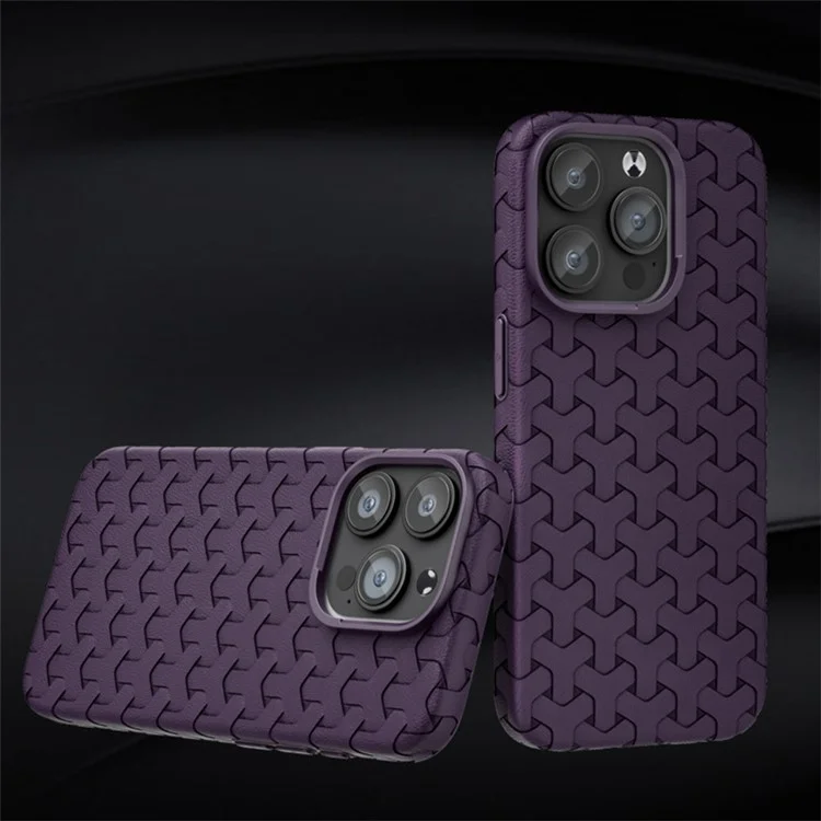Für iPhone 15 Pro Slim-Fit Shell Flexible TPU Rückenschale Handyhülle mit strukturierter Oberfläche - Dunkellila