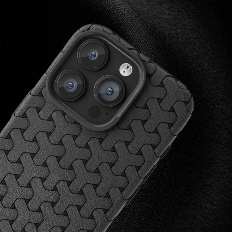 Für iPhone 15 Pro Slim-Fit Shell Flexible TPU Rückenschale Handyhülle mit strukturierter Oberfläche - Dunkellila