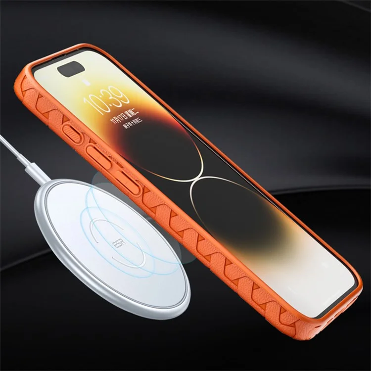 Für iPhone 15 Pro Slim-Fit Shell Flexible TPU Rückenschale Handyhülle mit strukturierter Oberfläche - Dunkellila