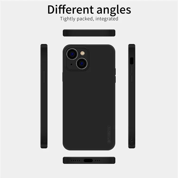 PINWUYO For iPhone 15 Precise Cutouts Anti-Scratch Phone Case Flexible TPU Cover - Dark Blue