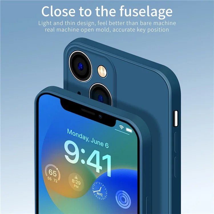 PINWUYO For iPhone 15 Precise Cutouts Anti-Scratch Phone Case Flexible TPU Cover - Dark Blue