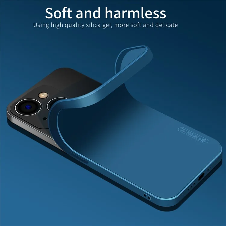 PINWUYO For iPhone 15 Precise Cutouts Anti-Scratch Phone Case Flexible TPU Cover - Dark Blue