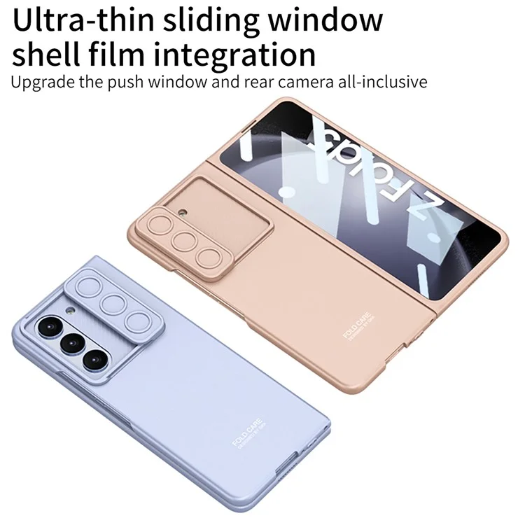 GKK per Samsung Galaxy Z Fold5 5G Hard PC Cover Ultra Slim Camera Slider Phone Case con Pellicola in Vetro Temperato - Verde