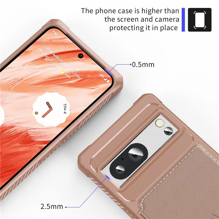 Para Google Pixel 8 Pro Funda de cuero sintético + TPU a prueba de caídas Bolsa para tarjetas Estuche para teléfono Soporte para montaje magnético de coche - Rosa