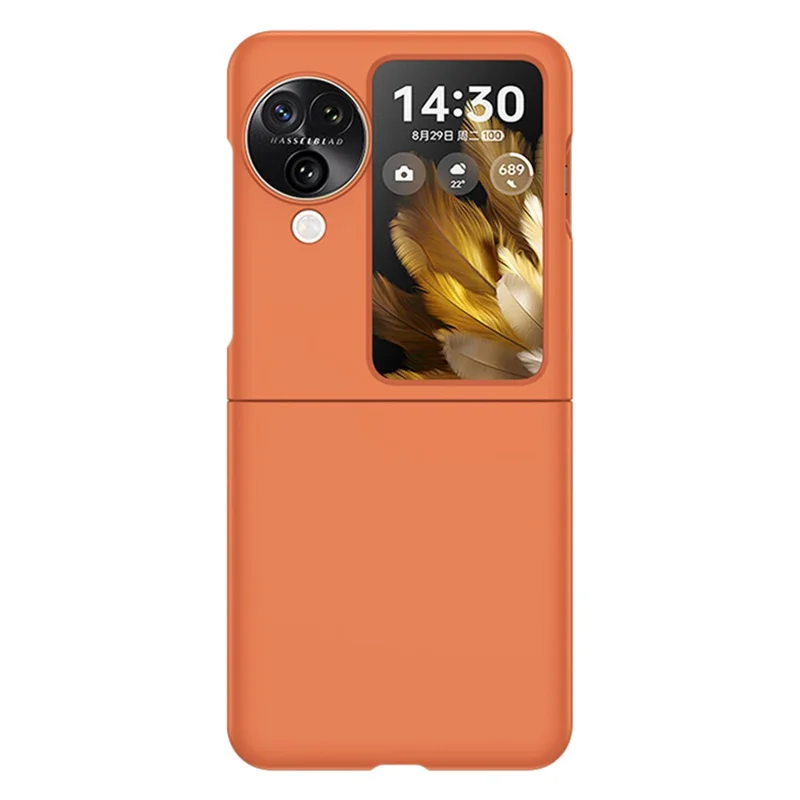 For Oppo Find N3 Flip 5G Slim PC Phone Case Skin-Touch Shockproof Cover - Orange