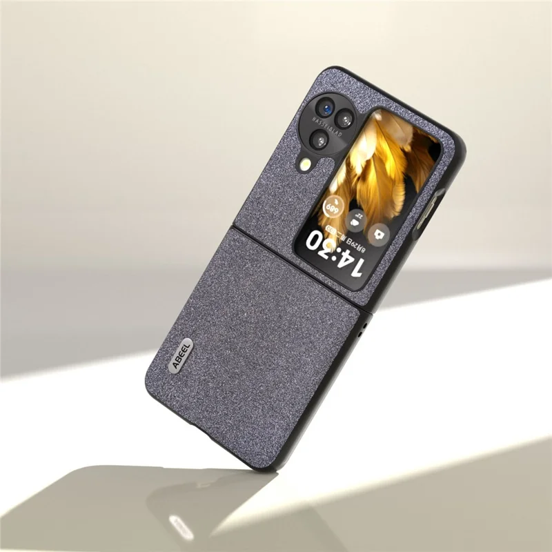 ABEEL For Oppo Find N3 Flip 5G Slim Fit Phone Case Glitter PU Leather + PC Protective Cover - Black