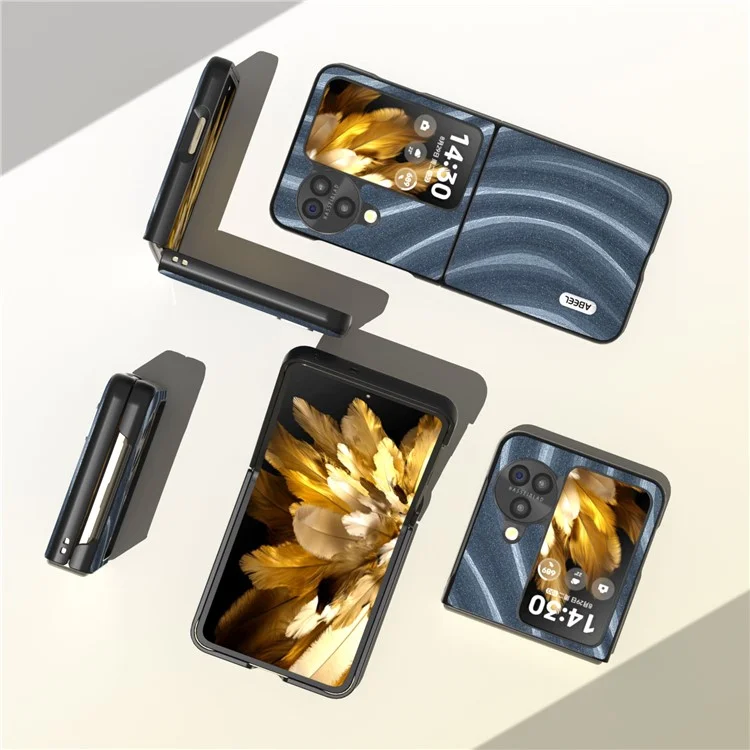 ABEEL Milky Way Series Phone Case für Oppo Find N3 Flip 5G, PU-Leder beschichtete PC-Anti-Kratzer Schutzhülle - Blau