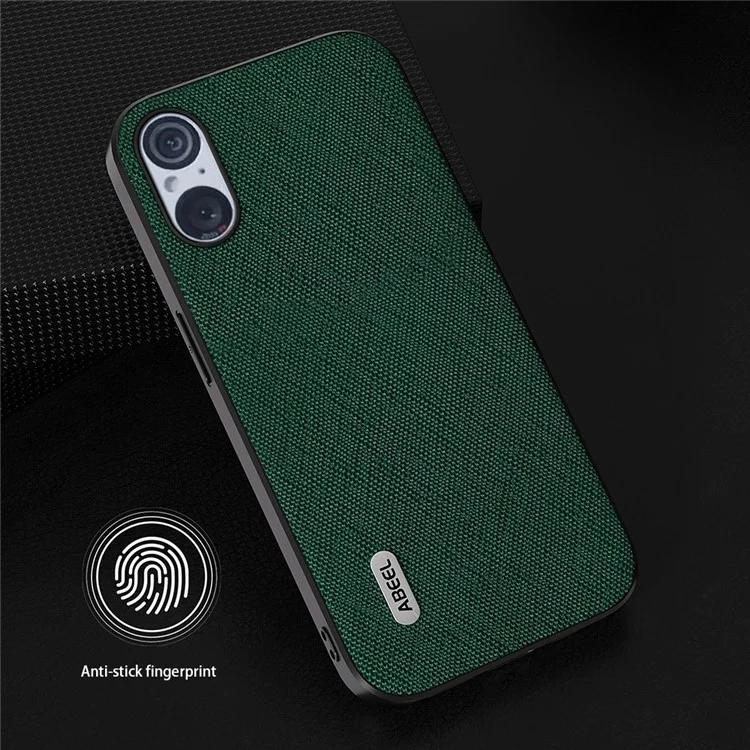 ABEEL For Sony Xperia 5 V Cowhide Leather+TPU+PC Phone Case Cross Texture Anti-drop Cover - Green