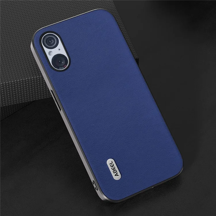 ABEEL For Sony Xperia 5 V Leather Coated TPU+PC Case Anti-drop Textured Phone Cover - Dark Blue