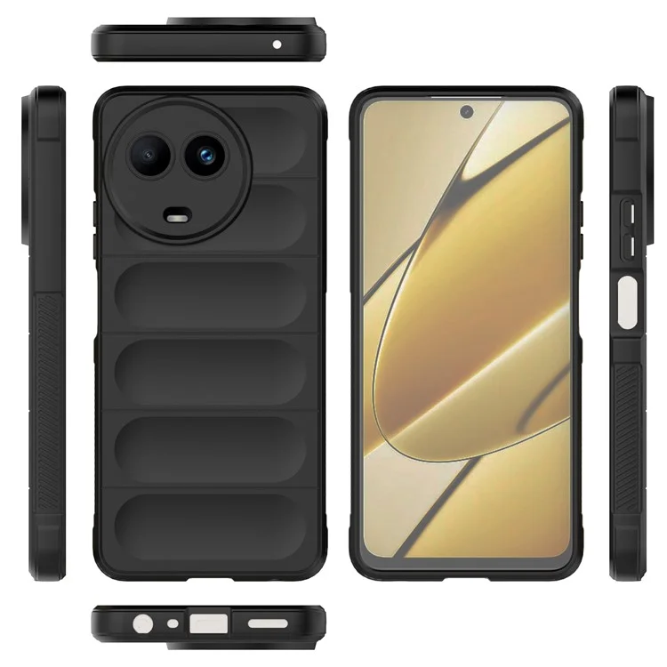 For Realme 11x 5G / 11 5G (Global) Mobile Phone Cover Shockproof Flexible TPU Back Case - Black