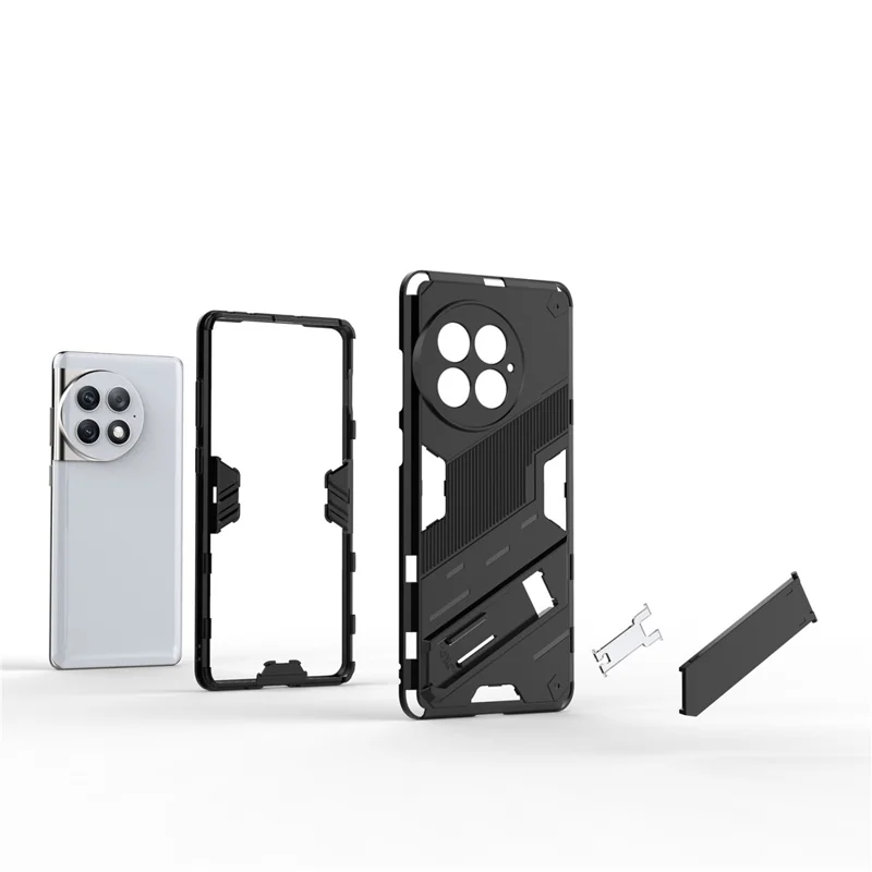 For OnePlus Ace 2 Pro 5G Drop-proof Case PC+TPU Kickstand Protective Phone Cover - Rose